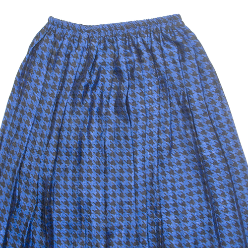 Falda Columpio Vintage Mujer Azul Midi Años 90 Pata de Gallo M - Imagen 2 de 6