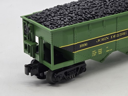 MTH John Deere 4 Bay Hopper Car With Coal Load Gauge 0 OHNE BOX - Bild 10 von 16