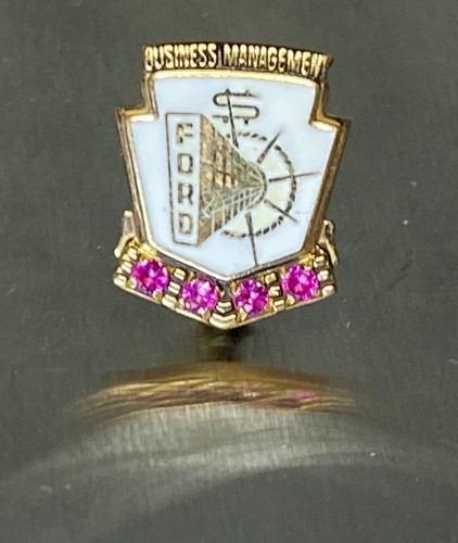 Vintage 10K Gold Rubin Ford Motor Co. Busin Management Service Pin 2,5 GR - Bild 1 von 14