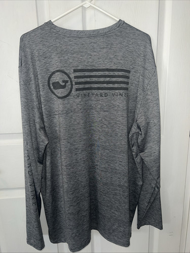 Vineyard Vines Shirt Mens Size XL Long Sleeve Graphic Patriotic Print Crew Neck - Picture 1 of 7