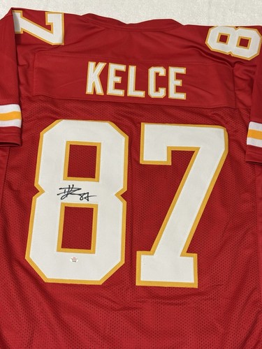 Travis Kelce signiertes Kansas City Chiefs Fußball Trikot Echtheitszertifikat