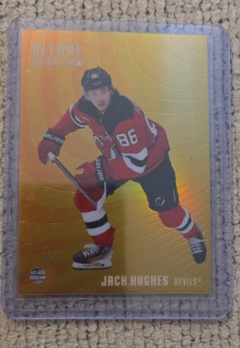 2025-26 Upper Deck Allure - Color Flow Jack Hughes #CF-21 Orange Yellow