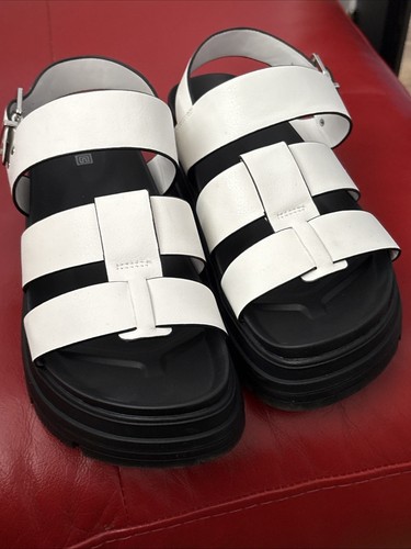 Ext Chunky Gladiator Sandals White Size 5 Wide - Picture 6 of 8