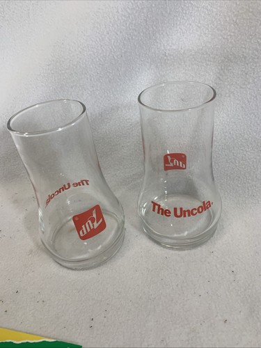 Vintage 1985 7 UP Glas Tumbler The Uncola Upside 2 Gläser mit Box - Bild 7 von 9