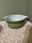 Vintage Pyrex 475 B 2.5 QT. Mixing Bowl Spring Blossom Green Flowers 60s Kitchen
