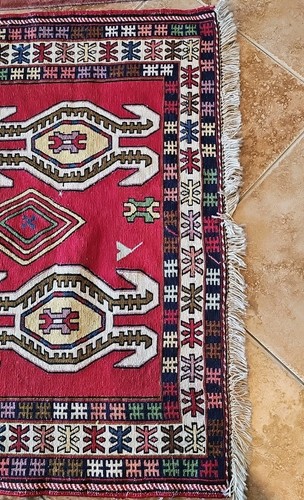 Hand Woven Rug 5x3.6 Antique Vintage Sumak Multi Color Kilim handmade free ship - Picture 15 of 24