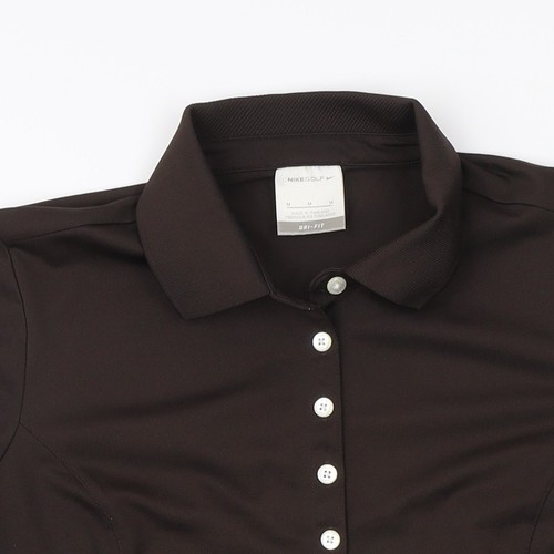 Nike Women's Brown Polo Shirt - M, Short Sleeve, Dri-Fit - Picture 10 of 12