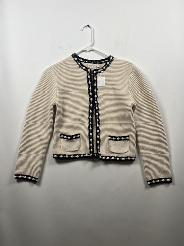 Bonpoint Fanette Floral-Embroidery Knitted Cardigan Sz 12A NEW