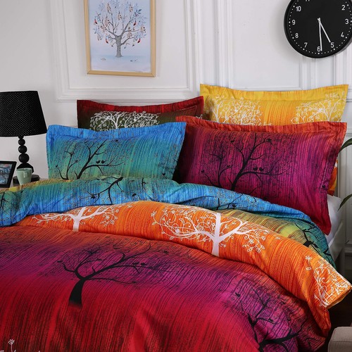 Swanson Beddings Rainbow Tree 3pc Duvet Bedding Set: Duvet Cover and Two Pillow - Picture 4 of 6