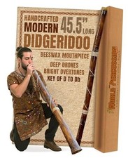 Modern Didgeridoo Instrument Hand-fired with Beeswax Mouthpiece, Durable and