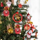 4pcs Weihnachtsthemen -Eule Form Hanging Ornamente Weihnachten hängende Anhänger