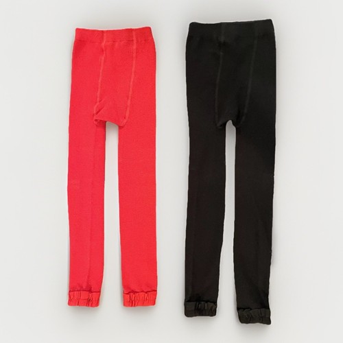 RuffleButts Footless Tights Solid Red & Black - Lot of 2 Girls 4T-6
