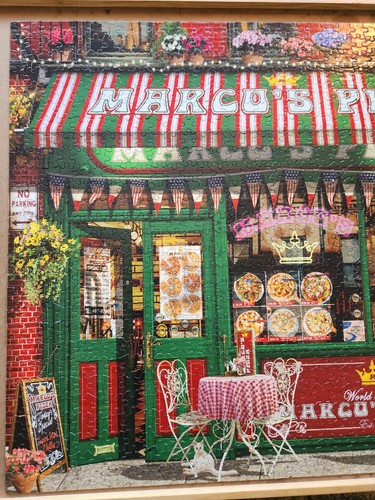 White Mountain Weihnachtspuzzle "Pizza Parlor" "italienisches Essen" 1000 Teile vollständig - Bild 12 von 16