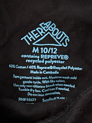 NWOT ThereAbouts Girls Long Sleeve Black Unicorn Graphic Thin Shirt Size M 10/12 - Picture 3 of 4
