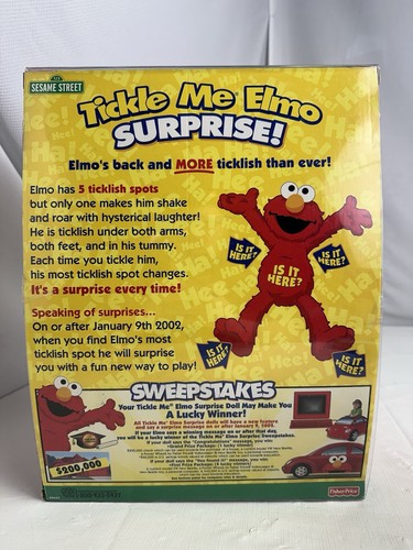 Vintage 2000 Fisher Price Tickle Me Elmo Surprise 5th Anniversary Edition In Box - Picture 4 of 6