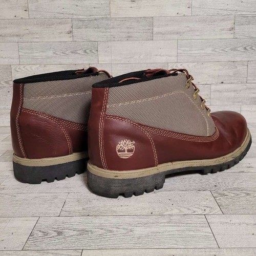 Herren Timberland 28010 Western Braun Leder Canvas Wandern Chukka Stiefel Größe 13 - Bild 5 von 9