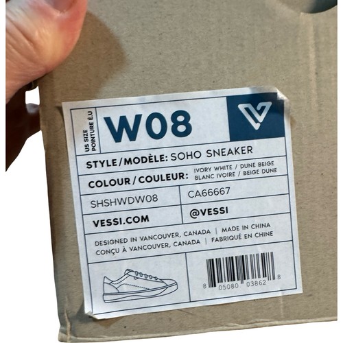 Vessi Soho Sneaker Ivory White Dune Beige Waterproof Women US Size W08 - Picture 6 of 8