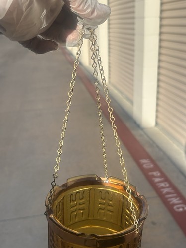 Vintage Princess House Hanging Planter Amber Color - Picture 5 of 17