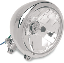 Drag Specialties - 20-0433 - 5-3/4" Head Light - Clear Lens - Chrome