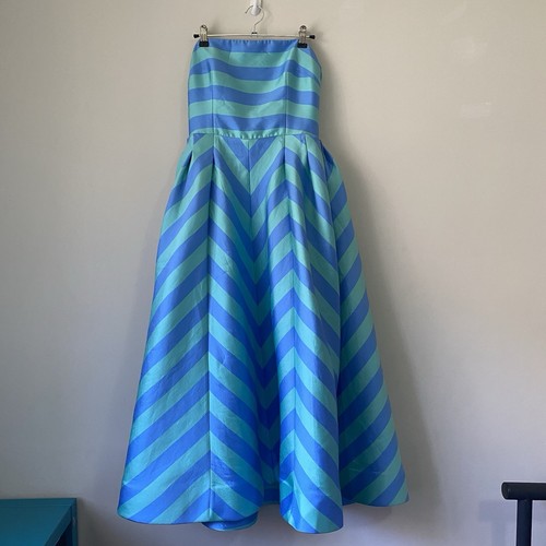 Rebecca Vallance Dress Size AU 8 US 4 Seychelles Long Blue Strapless Midi - Picture 8 of 19