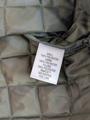 Croft & Barrow Women's Olive Green Quilted Coat Jacket Gold Snaps Size Large - Picture 7 of 8