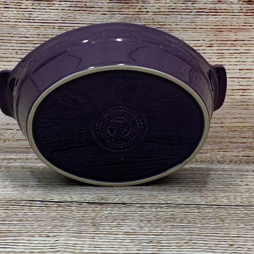 Longaberger Pottery Purple Casserole Dish Crock Pot with Lid Vitrified - Picture 4 of 9