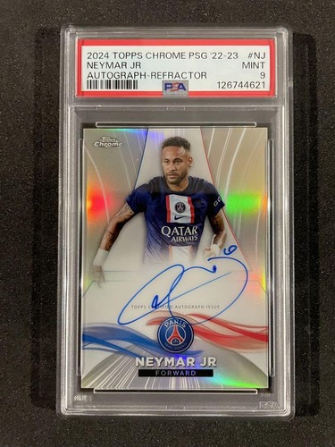 2022/23 Topps Chrome PSG Neymar Jr Autograph Refractor #03/75 PSA 9 - Picture 1 of 2