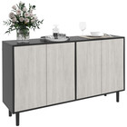 Black Sideboard Storage Cabinet 121x37x75cm with Adjustable Shelves
