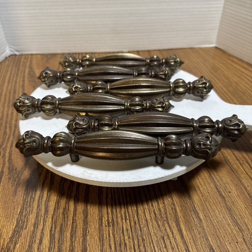 Set Of 6 Vintage Keeler Brass Co. Drawer Pulls 7.5” Long/3.25”Hole Center. #5828