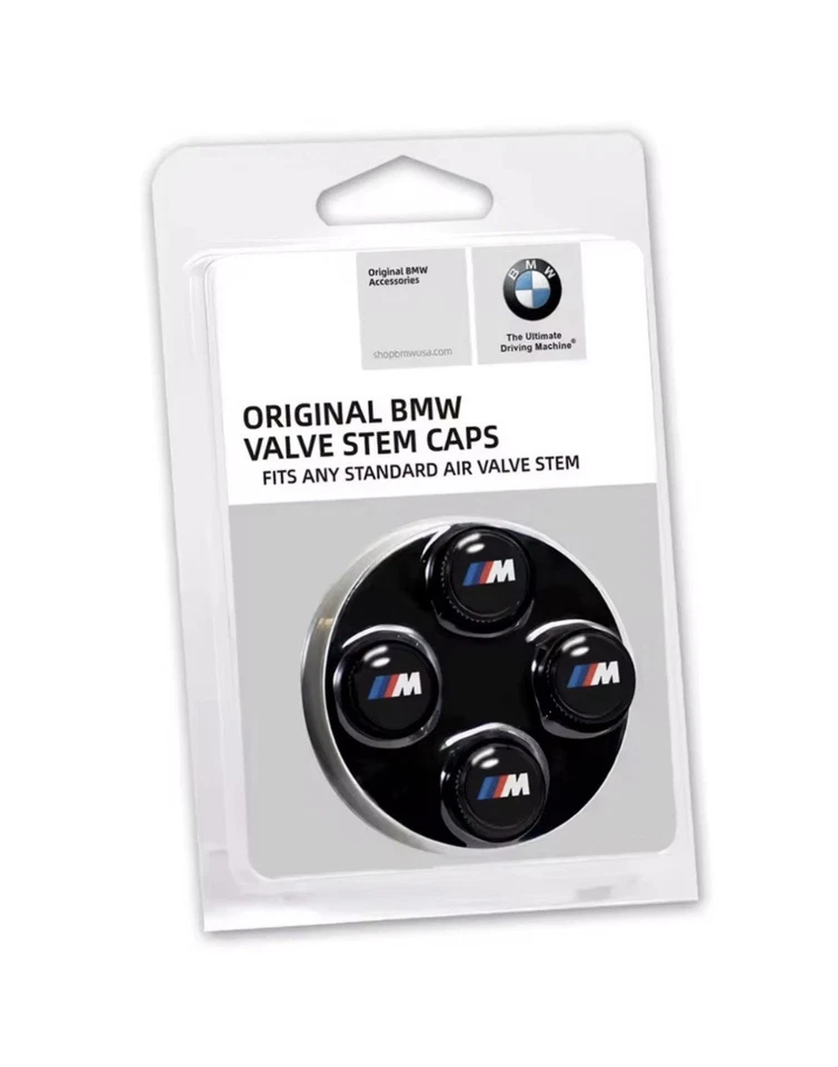 4 Piece Set GENUINE BMW M Sport Tyre Valve Dust Caps BMW dust caps official bmw  - Image 4 of 4