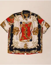 VINTAGE Womens Abstract Pattern Short Sleeve Shirt UK 18 XL Multicoloured DS66