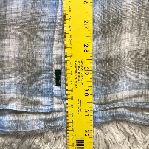 Robert Talbott Shirt Mens Large Plaid 100% Linen Button Down Long Sleeve - Picture 14 of 19