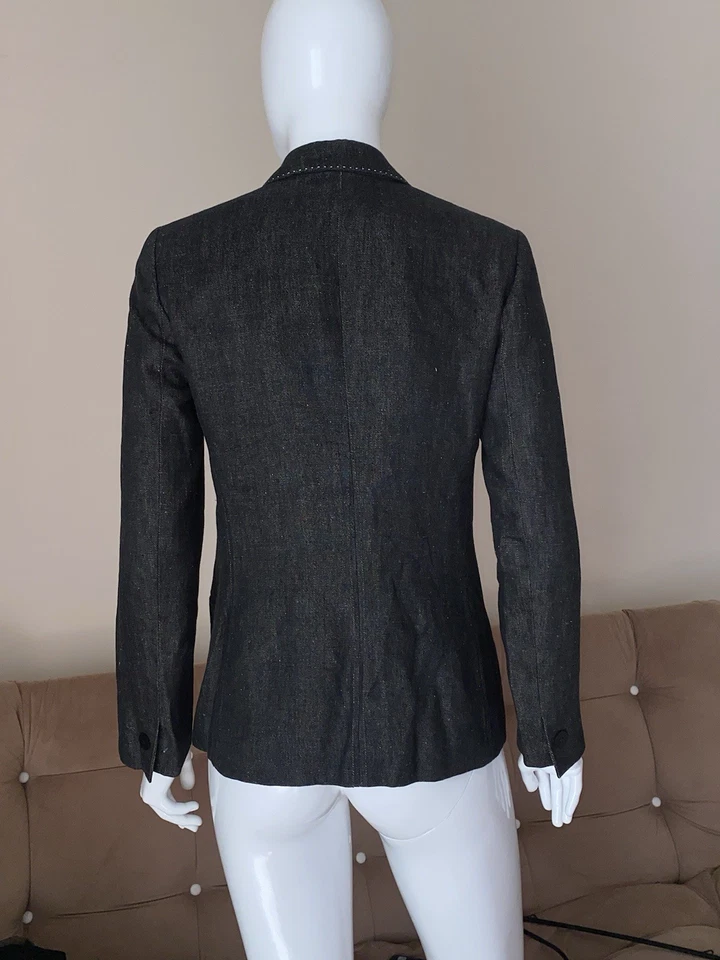 RALPH LAUREN COLLECTION PURPLE LABEL LINEN BLAZER JACKET SIZE 4 - Image 3 of 4