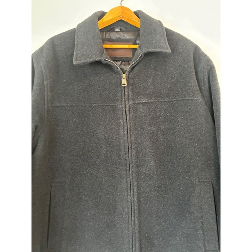 Dockers Mens Gray Wool Blend Quilted Lined Full Zip Jacket Coat - Picture 2 of 8