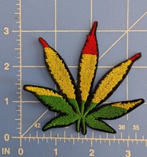 Rastafarian Flag Hemp Leaf - Rasta Weed pot Embroidered Iron on patches festival