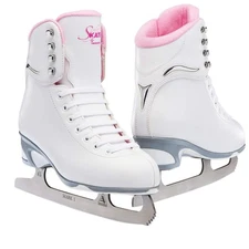 Jackson Ultima SoftSkate Womens/Girls Figure Ice Skates, White/Pink - 8 Women's