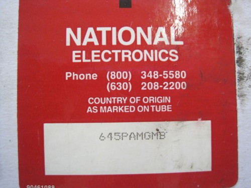 NEW NATIONAL ELECTRONICS 645PAMGMB CRT TUBE