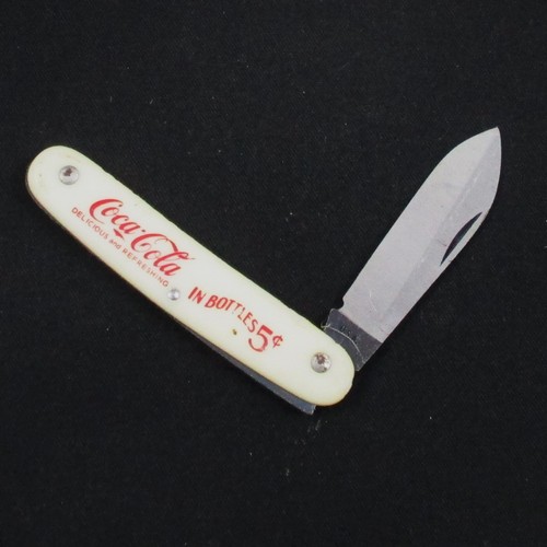 COCA COLA KNIFE...SINGLE BLADE USA...WHITE HANDLE...Coca Cola in Bottles 5¢ - Picture 3 of 3