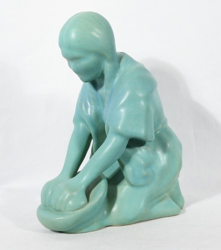 Van Briggle Native American  Hopi Indian Maiden Grinding Corn (Maize) 8" Tall - Picture 2 of 10