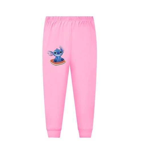 Stitch 5-13 Year Old Girls' Pajama Set, Boys' Cartoon Round Neck Long Sleeve Set - Picture 9 of 30