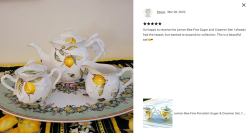 Grace Teaware Lemon Bee Fine Porcelain Cup and Saucer - Picture 8 of 10