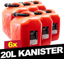 6x 20L BENZINKANISTER RESERVEKANISTER  AUSGIEßER KRAFTSTOFF DIESEL KANISTER ROT