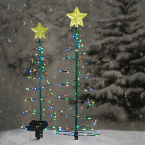 LED Solarleuchte Gartenbeleuchtung Außen Weihnachtsbaum Deko Gartenweg-Licht DE - Bild 6 von 9