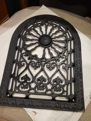 Vintage Dome Style Cast Iron Furnace Grate. 13.75"x10"