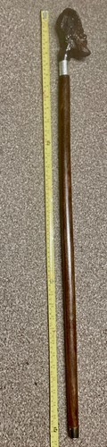 CARVED HEAD SAPEUR DE LA GARDE, IMPERIAL GUARD NAPOLEONIC FRANCE WALKING CANE - Picture 4 of 21