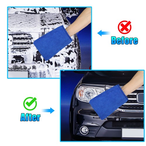 2 Pack Microfiber Clay Bar Mitt Car Detailing Clay Glove Cleaning Wash Glove Rag - Picture 4 of 9