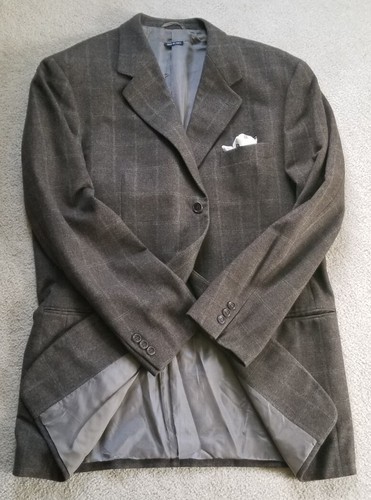 VESTIMENTA SPA SPORT COAT WINDOWPANE WOOL CASHMERE BLEND COAT, MADE IN ITALY - Picture 13 of 14