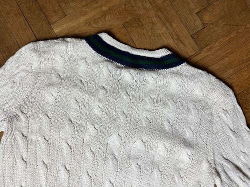Vintage Polo Ralph Lauren Cream Cricket Cable Knit Sweater XXL - Picture 9 of 9