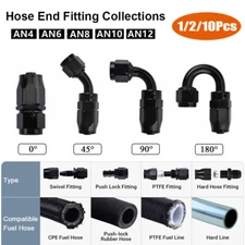 1/2/10pcs 4AN 6AN 8AN 10AN 12AN Fuel Hose End Fittings Oil Gas Line End Adapters