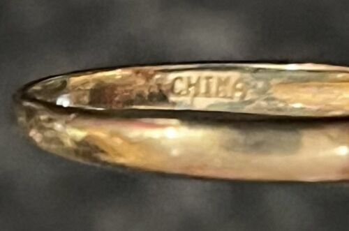 BJ vergoldeter über 925 Sterlingsilber Ring mit Perle Imitation Größe 7 - Bild 3 von 4